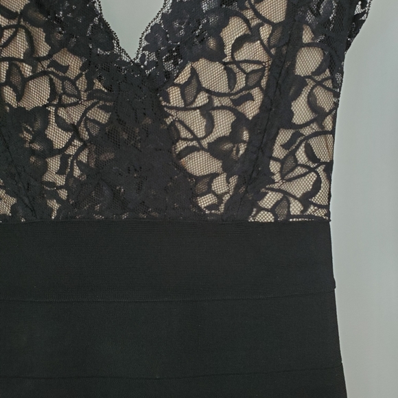 bebe Cutout Lace Twofer Bandage Dress - Picture 4 of 7